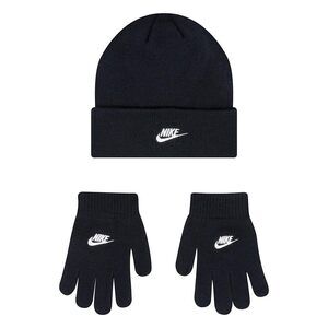 NWT Nike Futura Beanie Gloves Set, Black,Big Kids